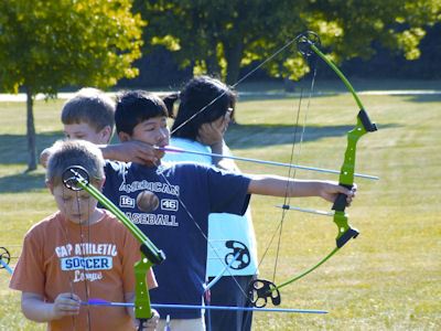 Kids Doing Archery at Baumgardner Basin