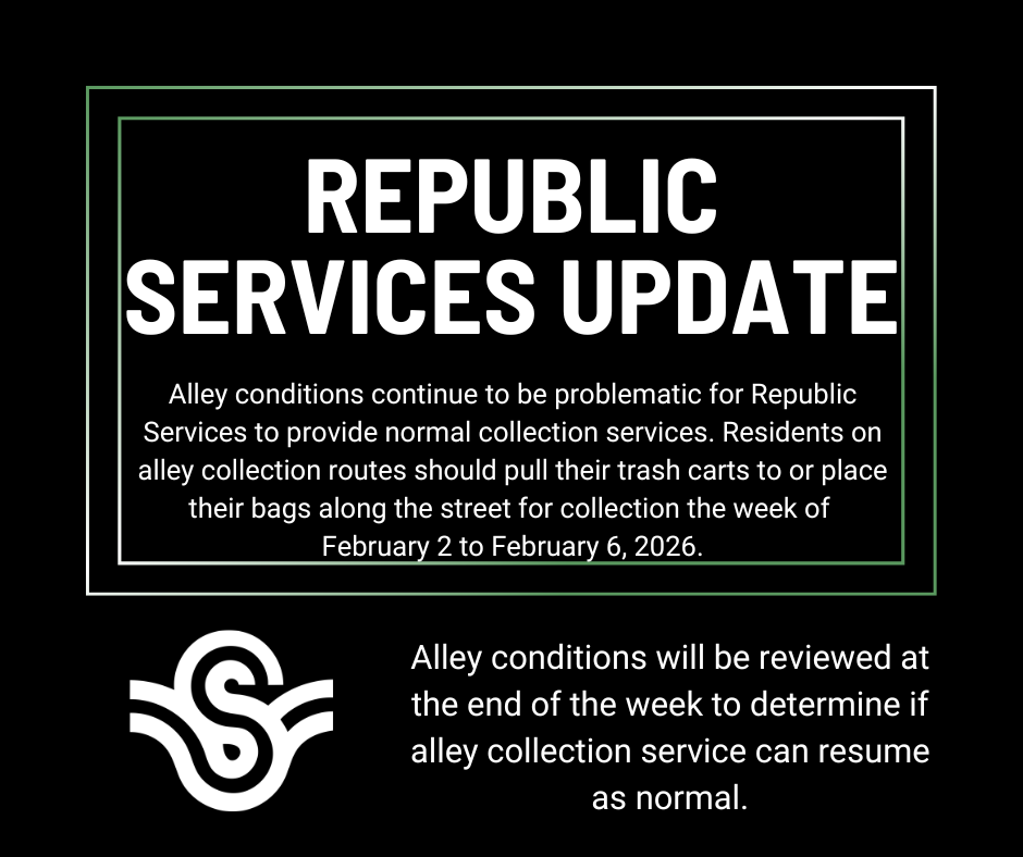 Text notice describing issues with alley-side solid waste collection