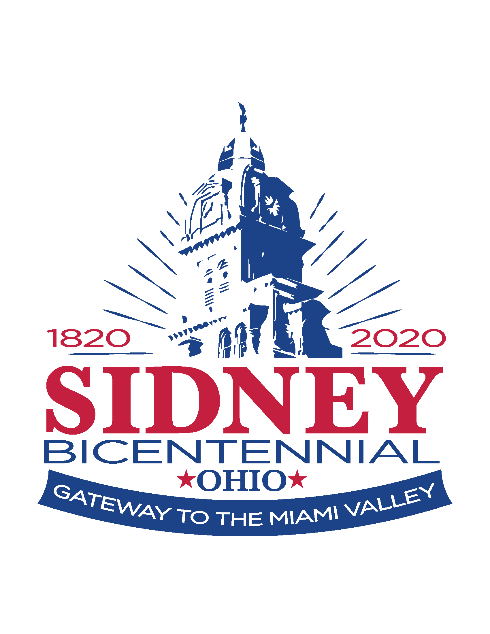 Sidney Bicentennial Logo in Red White and Blue